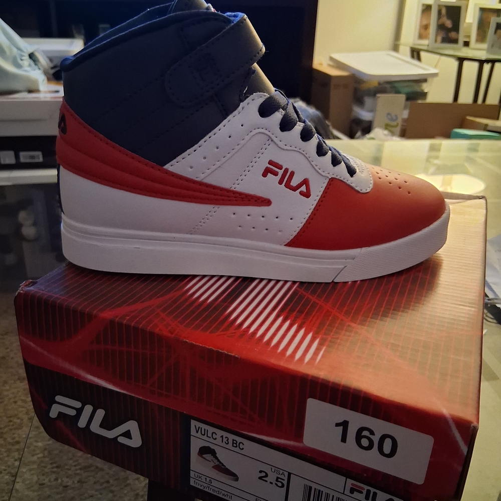 Fila Blue Red and White High-Top Sneakers